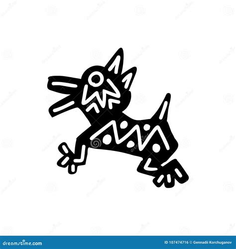 Dog icon Aztec stock vector. Illustration of business - 107474716