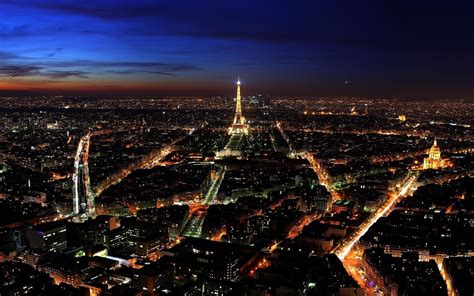 Paris, France, night, Top view, City lights, HD Wallpaper | Rare Gallery