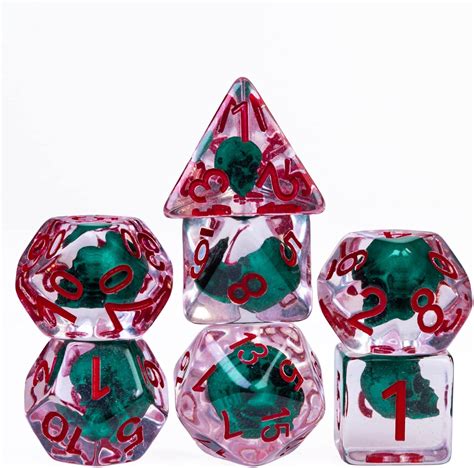 Cusdie 7PCS Polyhedral DND Dice, D&D Dice, Skull Dice Set for Dungeons and Dragons RPG MTG Table ...