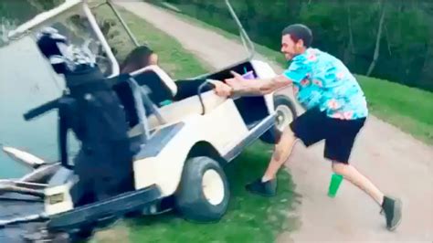 GOLF CART CRASHES IN LAKE! | GOLF FAILS - YouTube