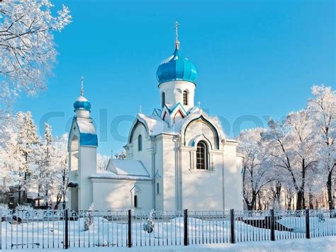 Church in winter scenery. Daugavpils, Latvia | Stock Photo | Colourbox