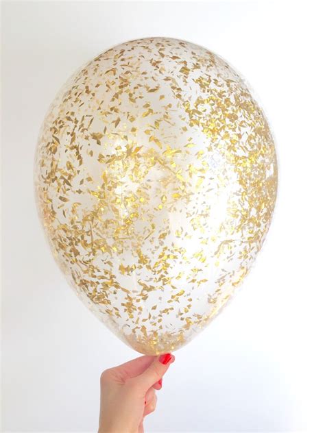 Gold Confetti Balloon 11 inch or 18 inch Gold Glam Confetti