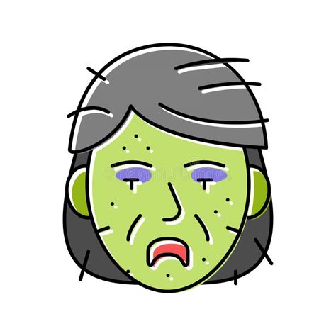 Zombie Scary Color Icon Vector Illustration Stock Vector - Illustration of blood, party: 271375994