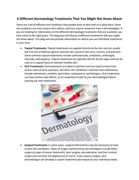 6 Different Dermatology Treatments That You Might Not Know About by ...