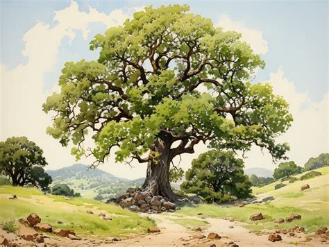 Oak Tree Art Painting Free Stock Photo - Public Domain Pictures