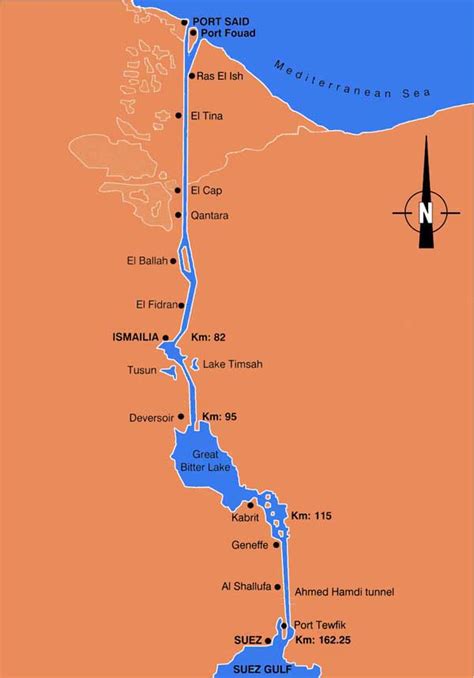 Map of Suez Canal