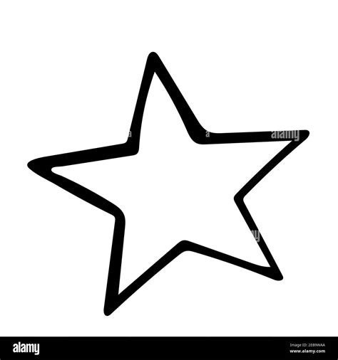 Star, isolated simple hand drawn black and white vector illustration on white background Stock ...