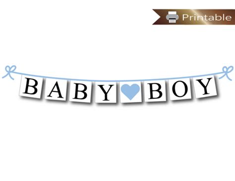 Baby Boy Banner Printable - Blue Boys DIY Baby Shower Decoration – Celebrating Together
