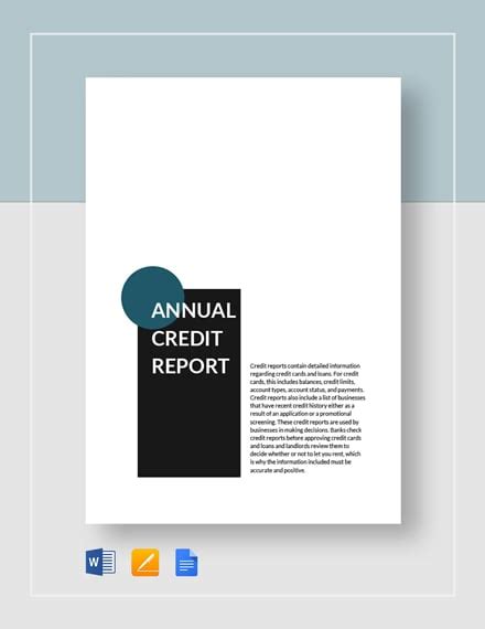 12+ Sample Credit Report Templates- Docs, Word, Pages