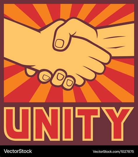 Unity poster - handshake unity design Royalty Free Vector