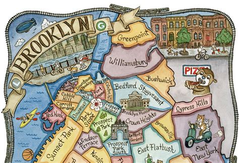 Borough Brooklyn Neighborhoods Maps