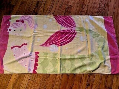 Pottery Barn Kids girls pink MERMAID beach towel | eBay