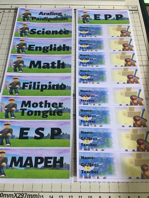 ROBLOX BOY THEMED LOWER GRADES SUBJECT AND NAME STICKER LABELS | Lazada PH