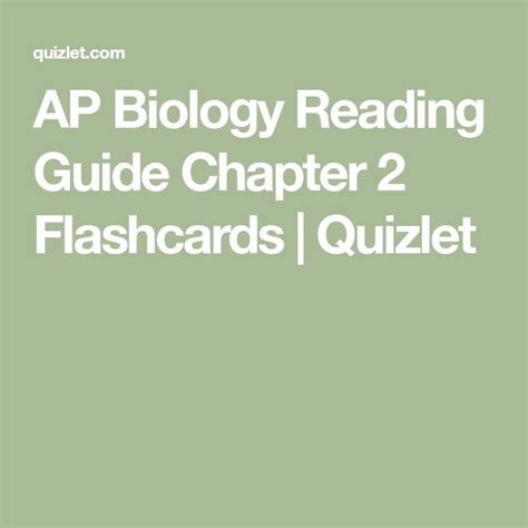 AP Biology Reading Guide Chapter 2 Flashcards | Quizlet | Ap biology ...