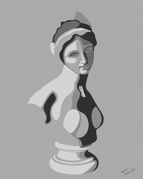 #art #artptint #wallart #artdecor #illustration #blackandwhite #artaesthetic #statue #greek # ...