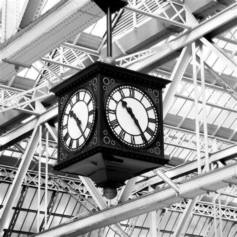 Glasgow Central Train Station Clock BW Photograph by Christi Kraft ...