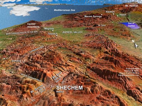 Bible map of Shechem and north Canaan - Casual English Bible