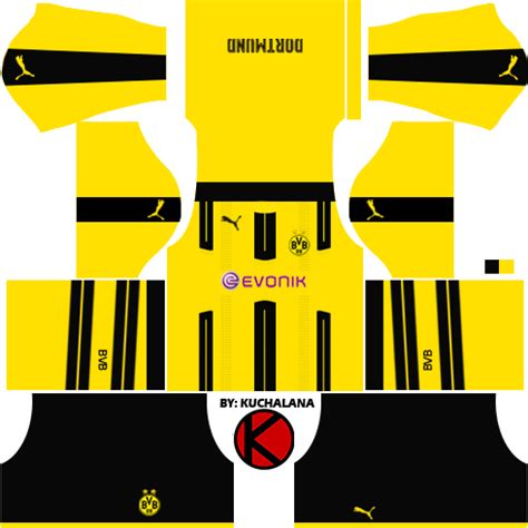 Borussia Dortmund 2016/17 - Dream League Soccer Kits 2017 and FTS15 - Kuchalana