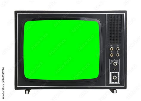 Black vintage green screen TV for adding new images to the screen ...