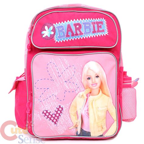 Barbie School Backpack Book 16" Large Bag Pink Flowers with Water ...