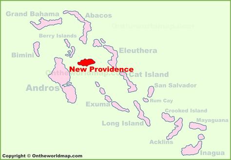 New Providence location on the Bahamas Map