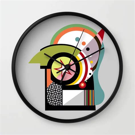 Geometric Wall Clock, Bauhaus Inspired Design Home Décor