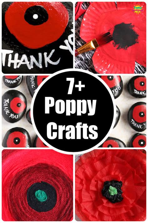 Easy Poppy Crafts for Veterans Day and Remembrance Day - Happy Hooligans