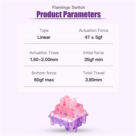 Snapklik.com : EPOMAKER Flamingo 35 Pieces 47gf Linear Mechanical Keyboard Switches Set, 35gf ...