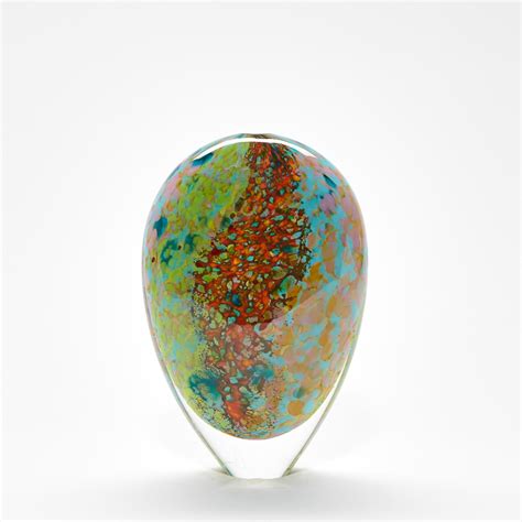 Coloured Glass Art | 'Reef' Tall Stoneform by Peter Layton | Boha Glass