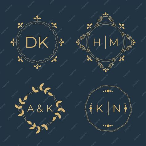 Premium Vector | Set of elegant floral monogram design templates for ...