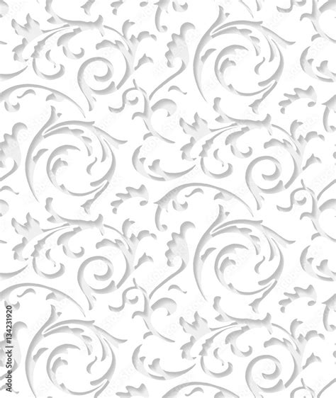 Vector baroque damask white elegant lace texture. Luxury floral light ...