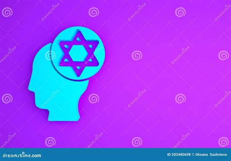 Blue Orthodox Jewish Hat Icon Isolated on Purple Background. Jewish Men ...