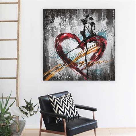 Abstract Love Heart Art Painting Picture Print Home Wall Sticker Decor Unframed