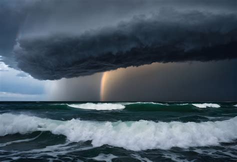 Thunderstorm Sky Sea Waves Free Stock Photo - Public Domain Pictures