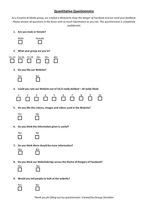 Quantitative questionnaire