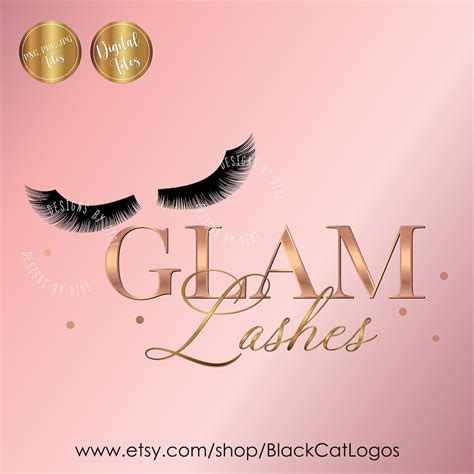 Lash Logo, Eyelash Rose Gold Design, Beauty Cosmetics Logo, Makeup ...