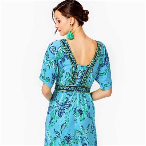 Lilly Pulitzer | Dresses | Lilly Pulitzer Ilia Maxi Dress Seabreeze Blue Plant One On You ...