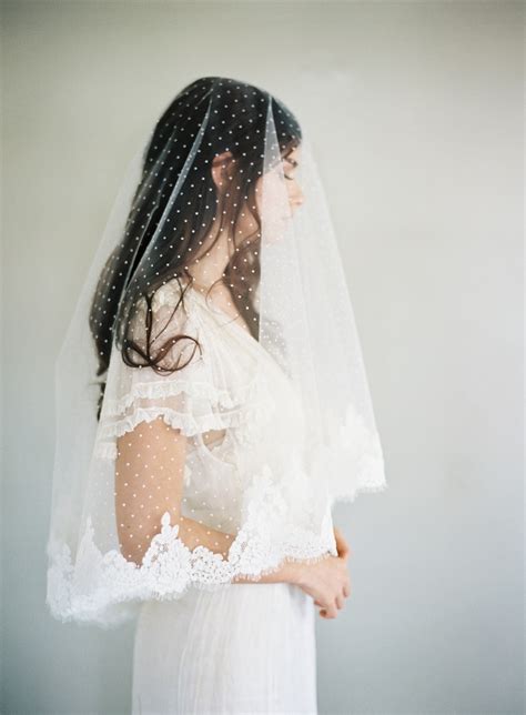 Chantilly Lace Veil Bridal Veil Polka Dot Veil Swiss Dot - Etsy