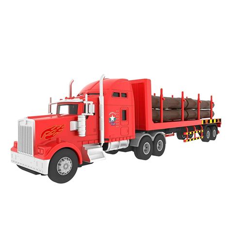 Big Toy Truck Big Rig Heavy Duty Tractor Trailer Transport Series Lumber Truck Tractor Trailer ...