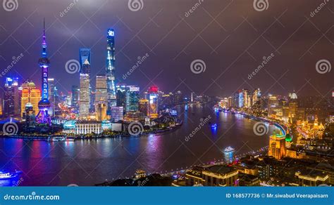 Aerial View Shanghai City Skyline and Skyscraper, Shanghai Modern City ...