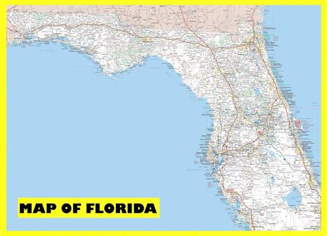 Amazon.com - 36x54 - Map of Florida Large Detailed Roads and Highways ...