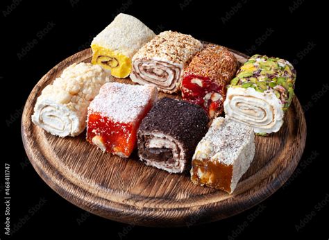 Turkish delight. Set of assorted Turkish delights with various flavors ...