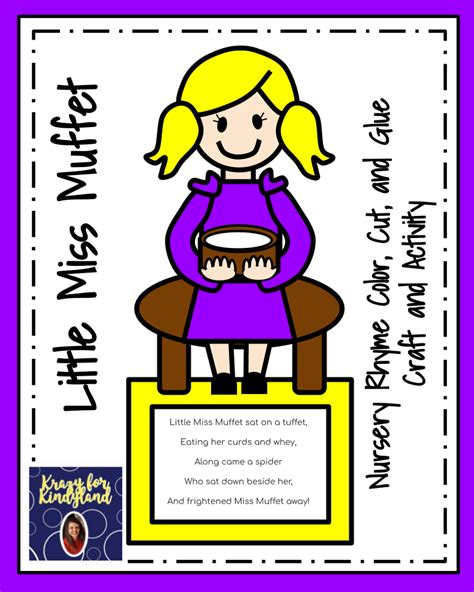 Little Miss Muffet Nursery Rhyme Craft with Letter Hunt Literacy Activity