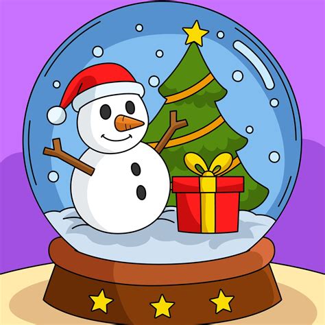 Christmas Snow Globe Colored Cartoon Illustration 10789326 Vector Art at Vecteezy