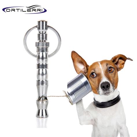 Ortilerri Metal Adjustable ultrasonic dog whistle sound to stop barking Portable keychain pet ...