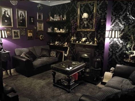 Pin by Kimberly Pardi on Glorious Girly/Creepy Room Inspiration | Halloween living room, Purple ...