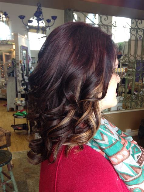 Dark mahogany hair and blonde Accent highlights | Hair color mahogany ...