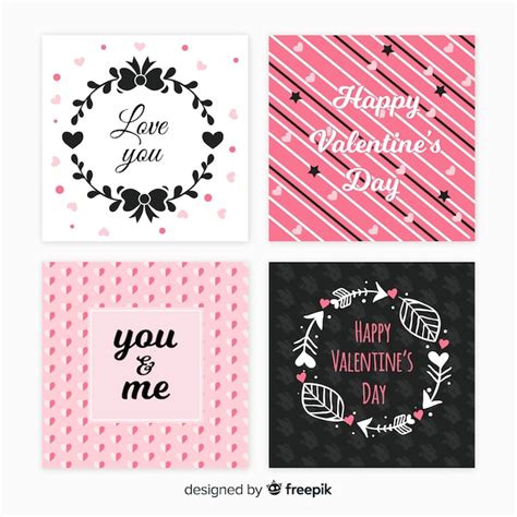 Free Vector | Valentine's day cards set