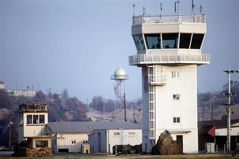 A view of the control tower at Osan Air Base during the ground base ...