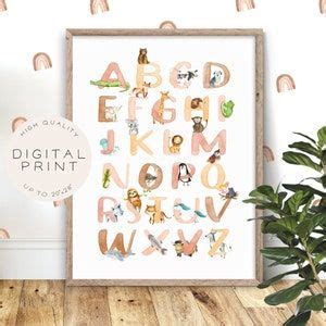 Alphabet Poster Digital Cute Animal Alphabet Printable | Etsy Alphabet Prints Nursery, Alphabet ...